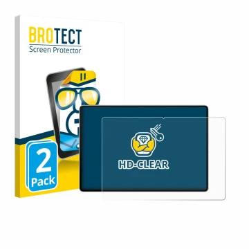 Parte frontal de un envase de producto con el logotipo de la marca BROTECT. Al lado se muestra el dispositivo Huawei MatePad P