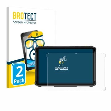 Parte frontal de un envase de producto con el logotipo de la marca BROTECT. Al lado se muestra el dispositivo Ulefone Armor Pa