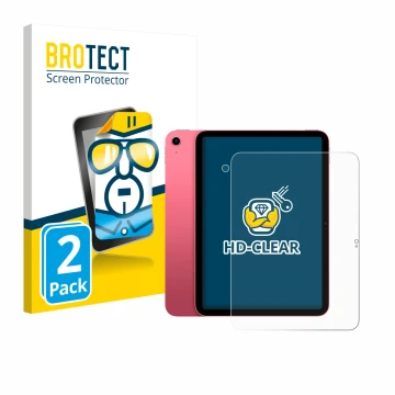 Parte frontal de un envase de producto con el logotipo de la marca BROTECT. Al lado se muestra el dispositivo Apple iPad A16 1