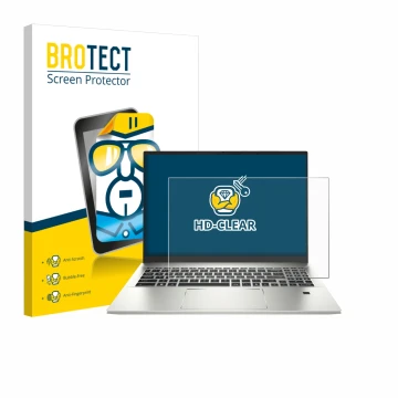 Parte frontal de un envase de producto con el logotipo de la marca BROTECT. Al lado se muestra el dispositivo MSI Prestige A16