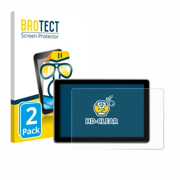 Parte frontal de un envase de producto con el logotipo de la marca BROTECT. Al lado se muestra el dispositivo Rollei Viltrox D