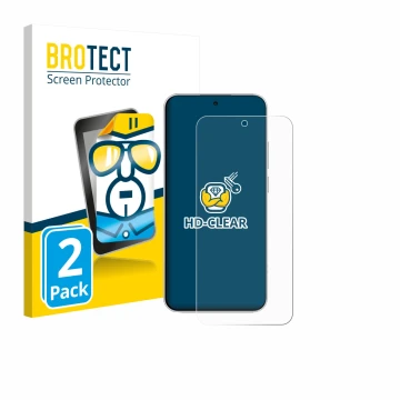 Parte frontal de un envase de producto con el logotipo de la marca BROTECT. Al lado se muestra el dispositivo Xiaomi Redmi Not