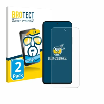 Parte frontal de un envase de producto con el logotipo de la marca BROTECT. Al lado se muestra el dispositivo Xiaomi Poco M7 P