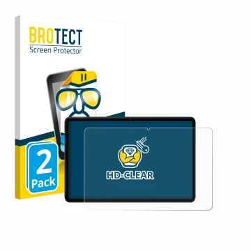 Parte frontal de un envase de producto con el logotipo de la marca BROTECT. Al lado se muestra el dispositivo Xiaomi Redmi Pad