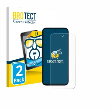 Parte frontal de un envase de producto con el logotipo de la marca BROTECT. Al lado se muestra el dispositivo Honor X6c con su