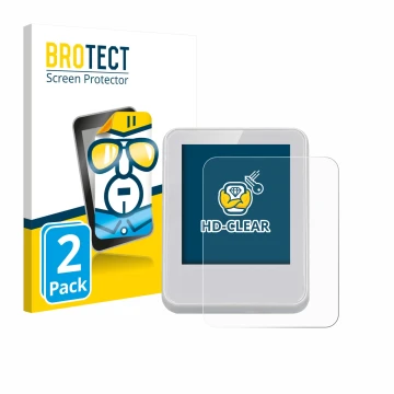 Parte frontal de un envase de producto con el logotipo de la marca BROTECT. Al lado se muestra el dispositivo Bresser ClimaTem