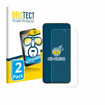 Parte frontal de un envase de producto con el logotipo de la marca BROTECT. Al lado se muestra el dispositivo Honor X70 con su