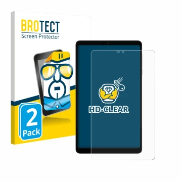 Parte frontal de un envase de producto con el logotipo de la marca BROTECT. Al lado se muestra el dispositivo Alldocube iPlay 