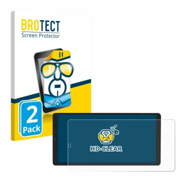 Parte frontal de un envase de producto con el logotipo de la marca BROTECT. Al lado se muestra el dispositivo Shelly Wall Disp