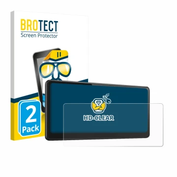 Parte frontal de un envase de producto con el logotipo de la marca BROTECT. Al lado se muestra el dispositivo CarpodGo T3 Pro 