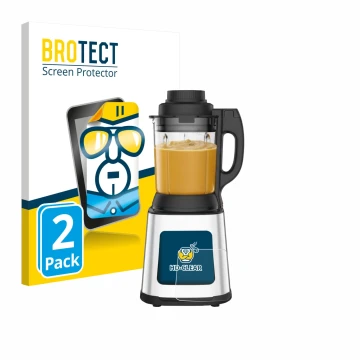 Parte frontal de un envase de producto con el logotipo de la marca BROTECT. Al lado se muestra el dispositivo Moulinex LM83SD1