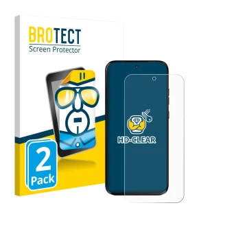 Parte frontal de un envase de producto con el logotipo de la marca BROTECT. Al lado se muestra el dispositivo Motorola Moto G6