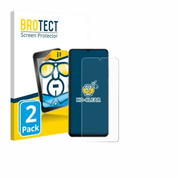 Parte frontal de un envase de producto con el logotipo de la marca BROTECT. Al lado se muestra el dispositivo realme Note 70 c