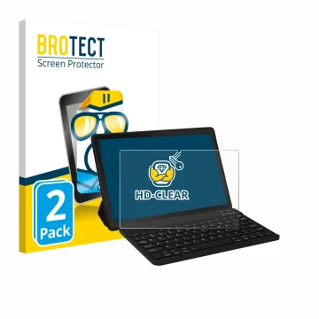 Parte frontal de un envase de producto con el logotipo de la marca BROTECT. Al lado se muestra el dispositivo Laptok YXPA7LBK 