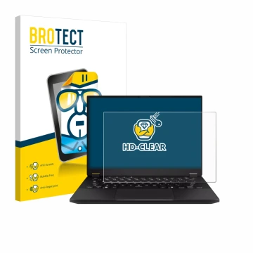 Parte frontal de un envase de producto con el logotipo de la marca BROTECT. Al lado se muestra el dispositivo ASUS TUF Gaming 