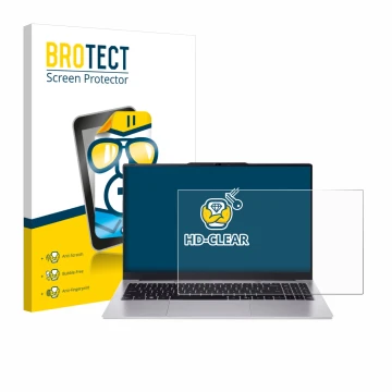 Parte frontal de un envase de producto con el logotipo de la marca BROTECT. Al lado se muestra el dispositivo Acer Aspire Lite