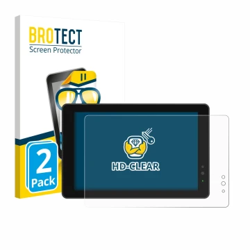 Parte frontal de un envase de producto con el logotipo de la marca BROTECT. Al lado se muestra el dispositivo Lilliput 719/T 7