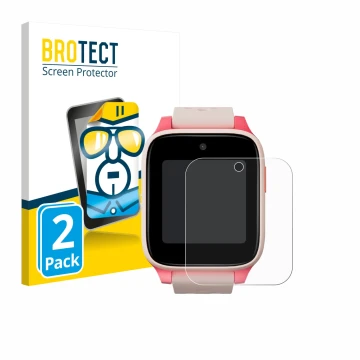 Parte frontal de un envase de producto con el logotipo de la marca BROTECT. Al lado se muestra el dispositivo TCL Movetime Kid