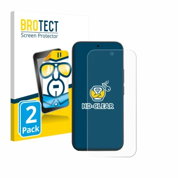 Parte frontal de un envase de producto con el logotipo de la marca BROTECT. Al lado se muestra el dispositivo Vivo V70 con su 