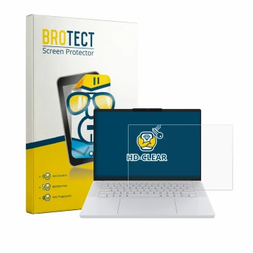 Parte frontal de un envase de producto con el logotipo de la marca BROTECT. Al lado se muestra el dispositivo Lenovo Googleboo