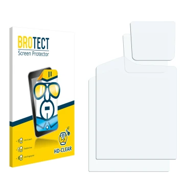 Parte frontal de un envase de producto con el logotipo de la marca BROTECT. Al lado está el protector de pantalla correspondie