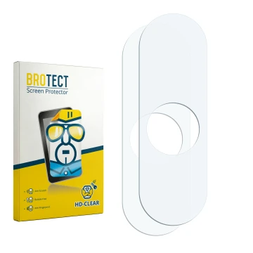 Parte frontal de un envase de producto con el logotipo de la marca BROTECT. Al lado está el protector de pantalla correspondie