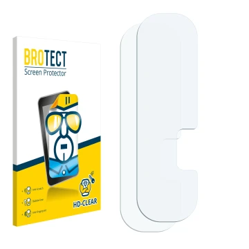 Parte frontal de un envase de producto con el logotipo de la marca BROTECT. Al lado está el protector de pantalla correspondie