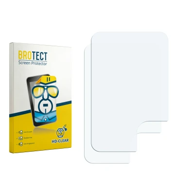 Parte frontal de un envase de producto con el logotipo de la marca BROTECT. Al lado está el protector de pantalla correspondie