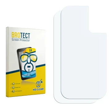 Parte frontal de un envase de producto con el logotipo de la marca BROTECT. Al lado está el protector de pantalla correspondie