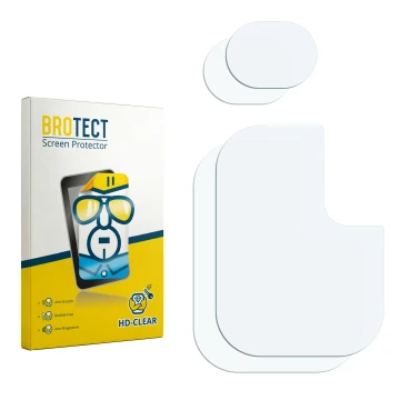 Parte frontal de un envase de producto con el logotipo de la marca BROTECT. Al lado está el protector de pantalla correspondie