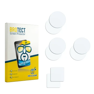 Parte frontal de un envase de producto con el logotipo de la marca BROTECT. Al lado está el protector de pantalla correspondie