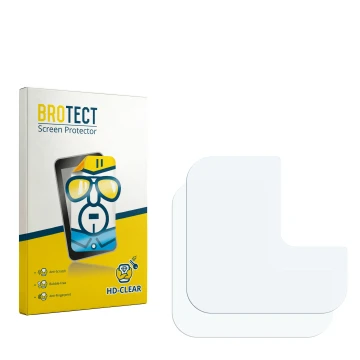Parte frontal de un envase de producto con el logotipo de la marca BROTECT. Al lado está el protector de pantalla correspondie