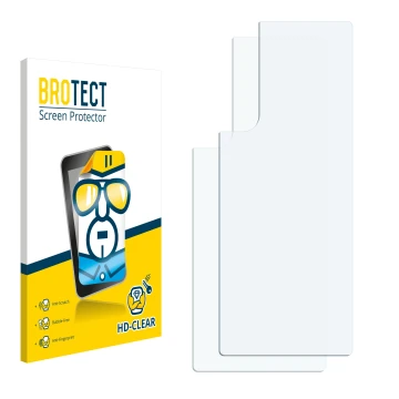 Parte frontal de un envase de producto con el logotipo de la marca BROTECT. Al lado está el protector de pantalla correspondie