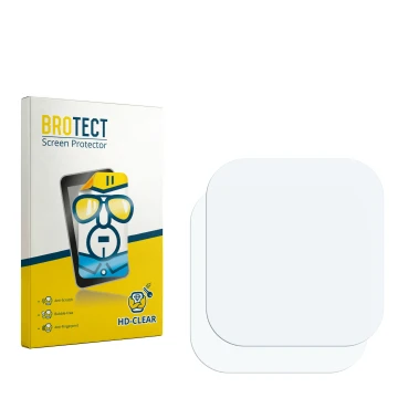 Parte frontal de un envase de producto con el logotipo de la marca BROTECT. Al lado está el protector de pantalla correspondie