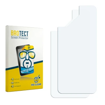 Parte frontal de un envase de producto con el logotipo de la marca BROTECT. Al lado está el protector de pantalla correspondie