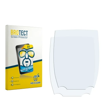 Parte frontal de un envase de producto con el logotipo de la marca BROTECT. Al lado está el protector de pantalla correspondie