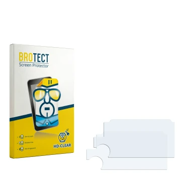 Parte frontal de un envase de producto con el logotipo de la marca BROTECT. Al lado está el protector de pantalla correspondie