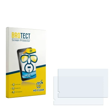 Parte frontal de un envase de producto con el logotipo de la marca BROTECT. Al lado está el protector de pantalla correspondie