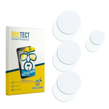 Parte frontal de un envase de producto con el logotipo de la marca BROTECT. Al lado está el protector de pantalla correspondie