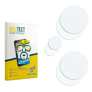 Parte frontal de un envase de producto con el logotipo de la marca BROTECT. Al lado está el protector de pantalla correspondie