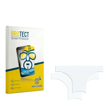 Parte frontal de un envase de producto con el logotipo de la marca BROTECT. Al lado está el protector de pantalla correspondie