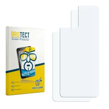 Parte frontal de un envase de producto con el logotipo de la marca BROTECT. Al lado está el protector de pantalla correspondie