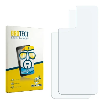 Parte frontal de un envase de producto con el logotipo de la marca BROTECT. Al lado está el protector de pantalla correspondie