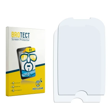 Parte frontal de un envase de producto con el logotipo de la marca BROTECT. Al lado está el protector de pantalla correspondie