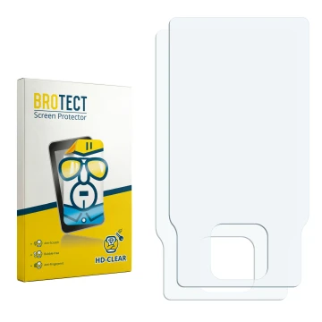 Parte frontal de un envase de producto con el logotipo de la marca BROTECT. Al lado está el protector de pantalla correspondie