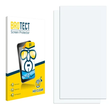 Parte frontal de un envase de producto con el logotipo de la marca BROTECT. Al lado está el protector de pantalla correspondie