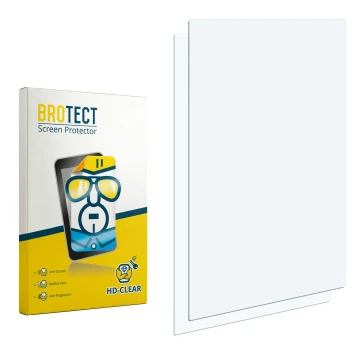 Parte frontal de un envase de producto con el logotipo de la marca BROTECT. Al lado está el protector de pantalla correspondie