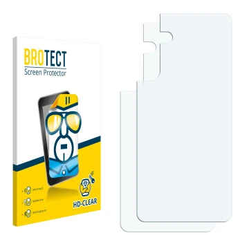 Parte frontal de un envase de producto con el logotipo de la marca BROTECT. Al lado está el protector de pantalla correspondie