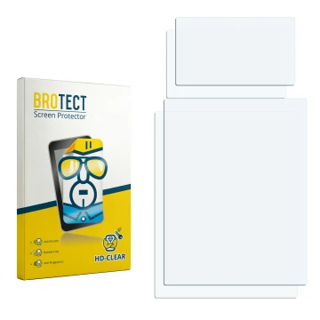 Parte frontal de un envase de producto con el logotipo de la marca BROTECT. Al lado está el protector de pantalla correspondie