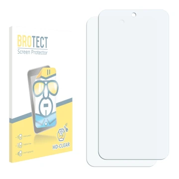 Parte frontal de un envase de producto con el logotipo de la marca BROTECT. Al lado está el protector de pantalla correspondie